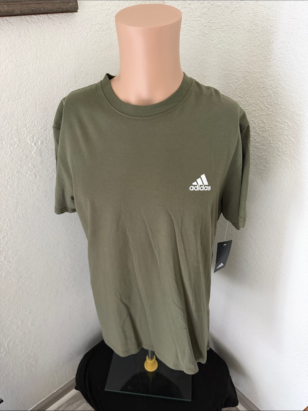 adidas Men’s Olive Green Logo Short Sleeve Tee